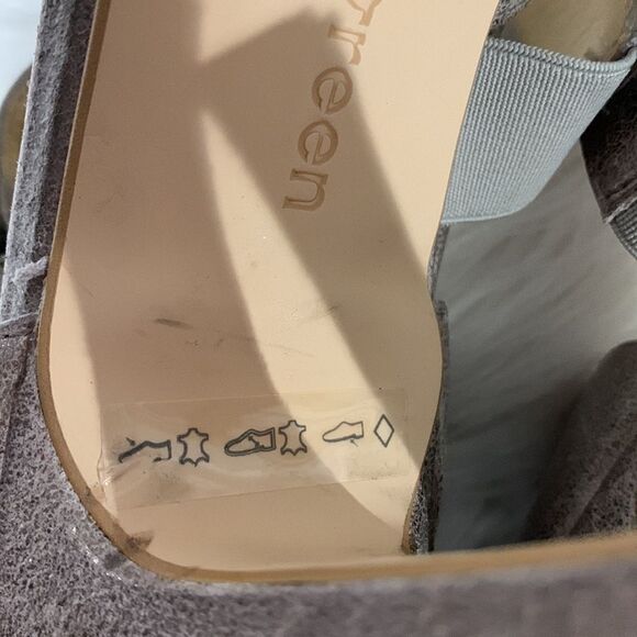 PAUL Green metallic champagne leather strap heels shoes hook & loop closure - Picture 9 of 15